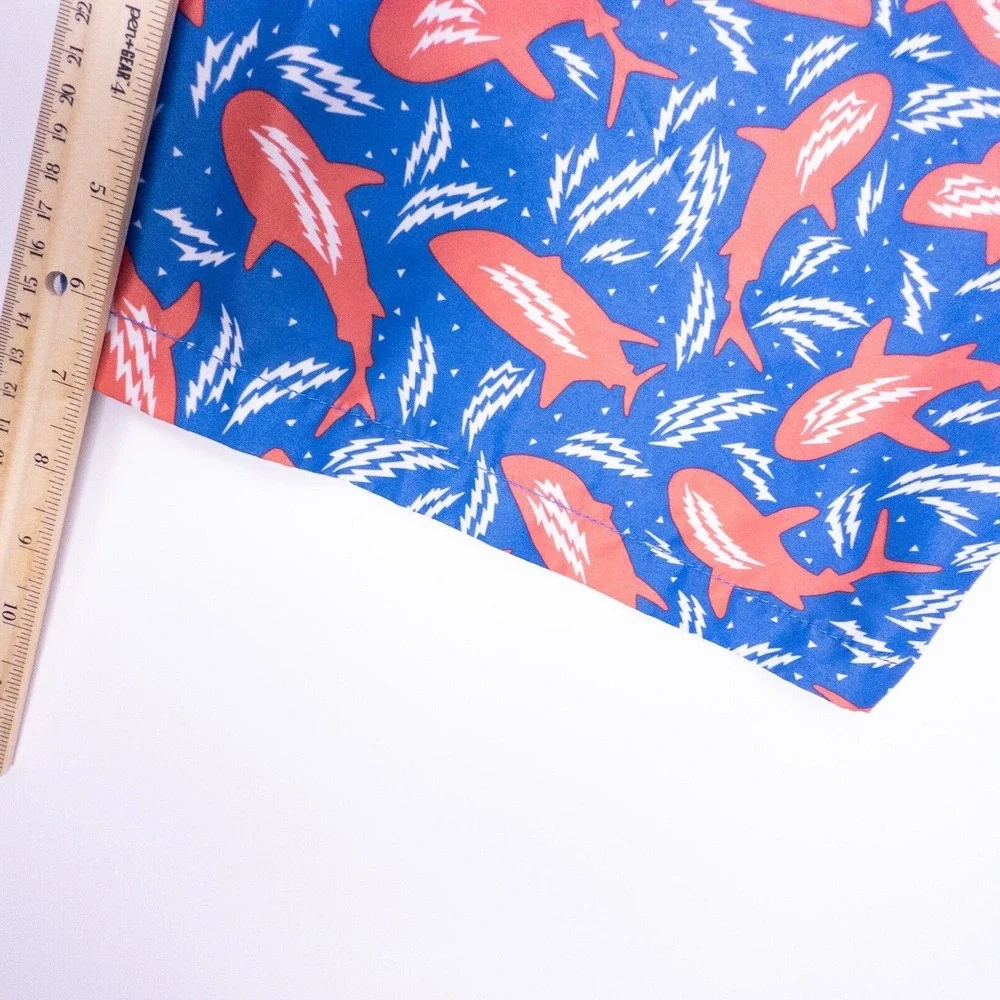 Trunks Surf & Swim Co. Men's Medium Swim Trunks‎ Sharks Blue
